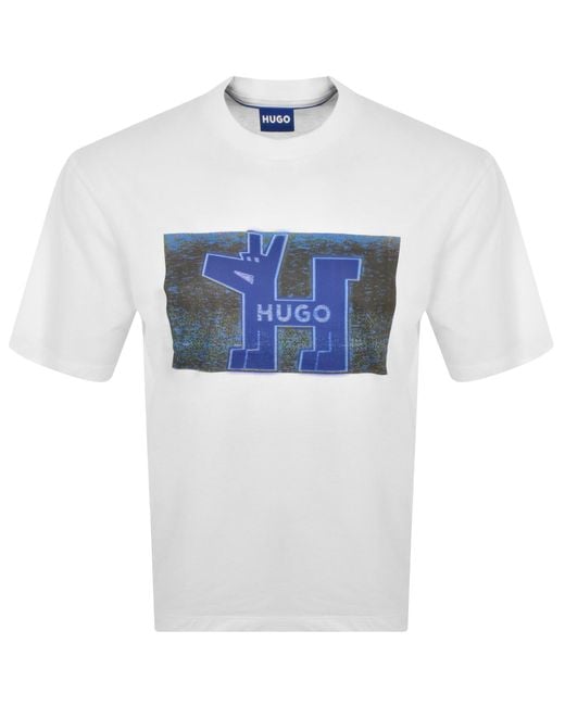 HUGO Blue Hugo Nedary Crew Neck T Shirt for men