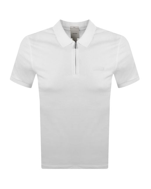 Calvin Klein White Supima Cotton Polo for men