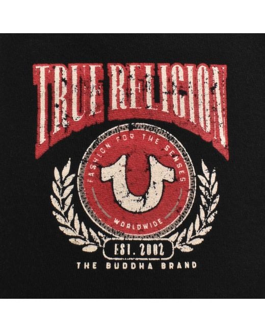 True Religion Black College Horseshoe Shorts for men