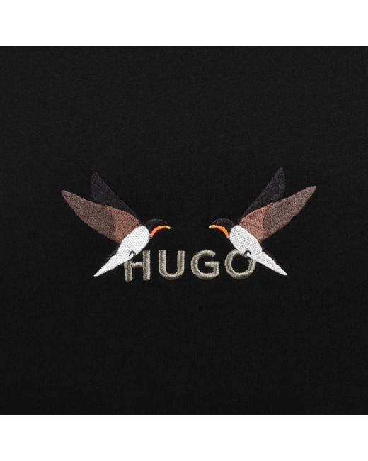 HUGO Black Dugolini T Shirt for men