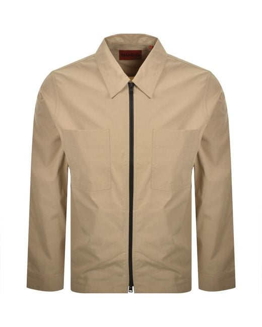 HUGO Natural Evalom Overshirt Jacket for men