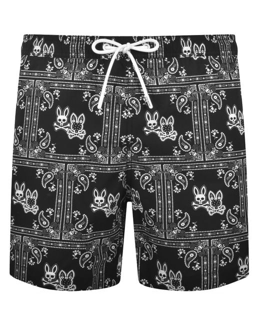 Psycho Bunny Black Luke Swim Shorts for men