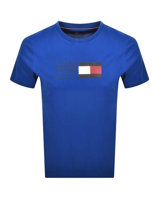 Tommy Hilfiger Blue Brand Love Text Box T Shirt for men