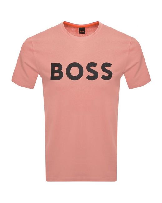 Boss Pink Boss Thinking 1 Logo T Shirt for men