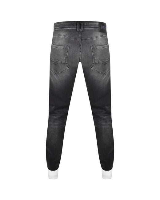 Replay Black Comfort Fit Rocco Jeans Dark Wash for men