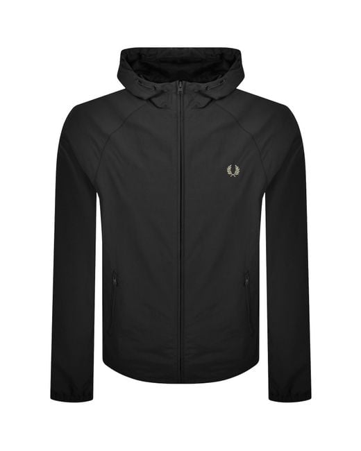 Fred Perry Black Hooded Shell Jacket for men
