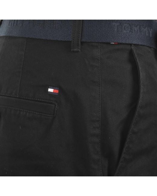 Tommy Hilfiger Black Denton 9.5 Inch Twill Shorts for men