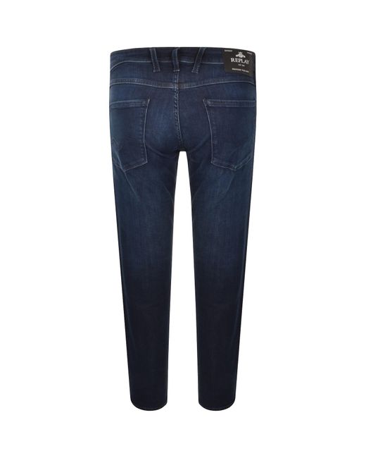 Replay Anbass Power Stretch Dark Wash Jeans in Blue for Men Lyst UK
