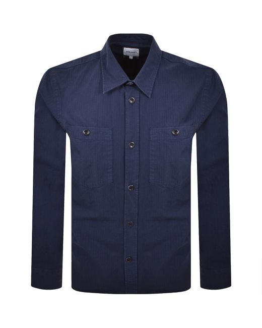 Norse Projects Blue Algot Ripstop Relaxed Shirt for men