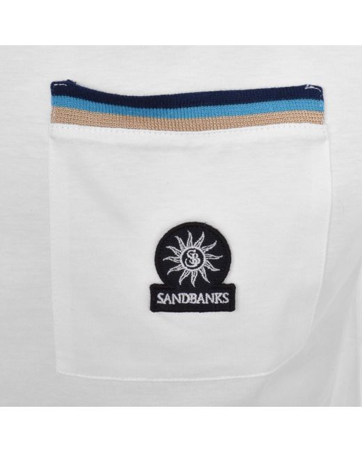 Sandbanks White Badge Pocket T Shirt for men