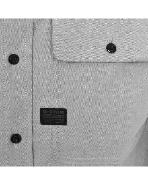 G-Star Gray Raw Cpo Long Sleeve Shirt for men