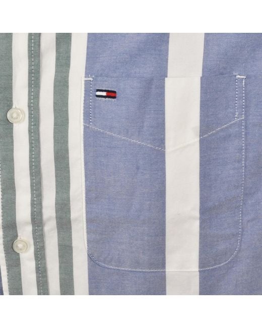 Tommy Hilfiger Blue Oxford Fun Stripe Shirt Ecru for men