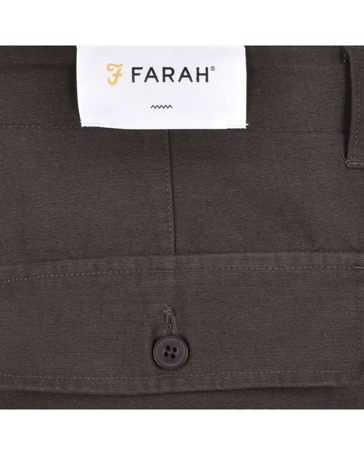 Farah Gray Hawtin Canvas Trousers for men