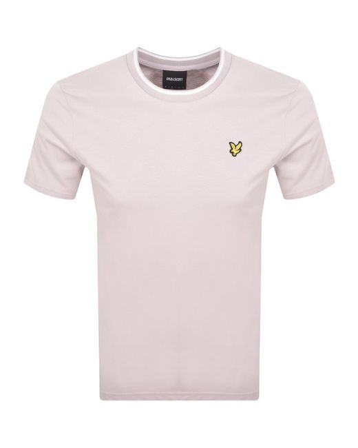 Lyle & Scott Pink Tipped T Shirt Iris for men