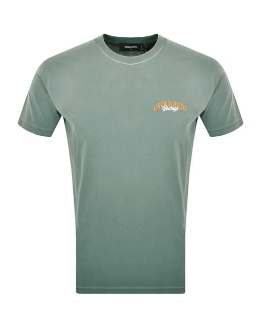 DSquared² Green Cool Fit Logo T Shirt for men