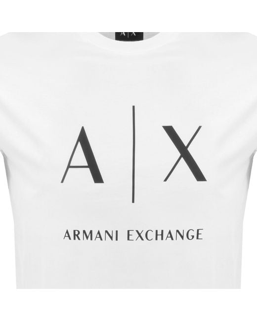ARMANI EXCHANGE White Slim Fit Crew Neck T Shirt for men