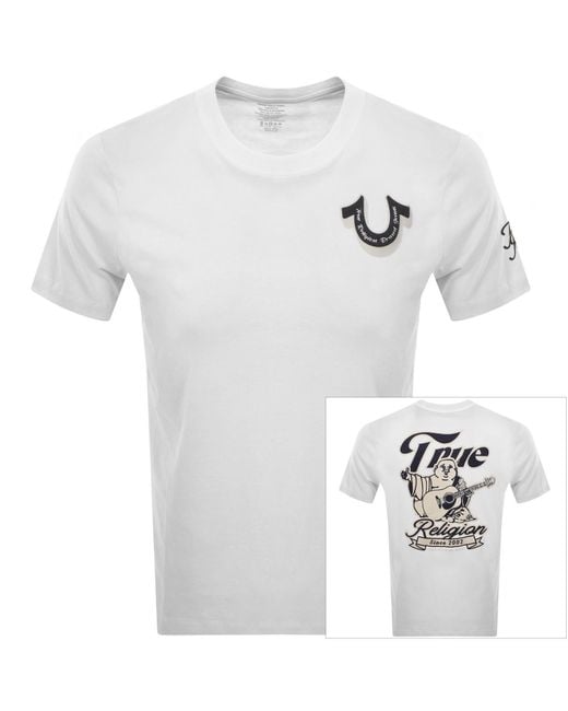 True Religion White Super Logo T Shirt for men
