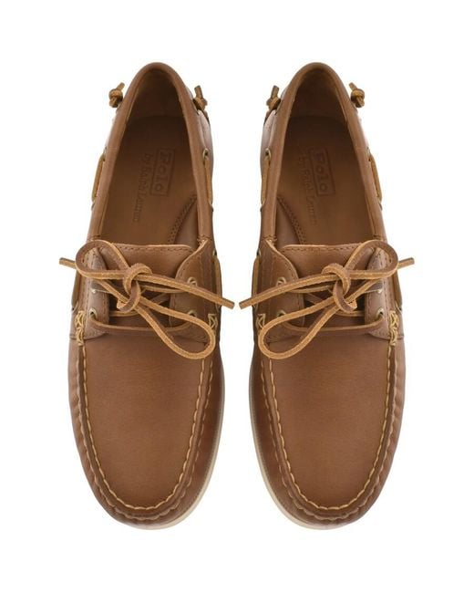 Ralph Lauren Brown Merton Boat Shoes for men
