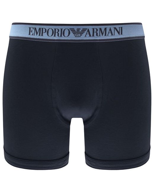 Armani Emporio Underwear Three Pack Boxers in Blue for Men
