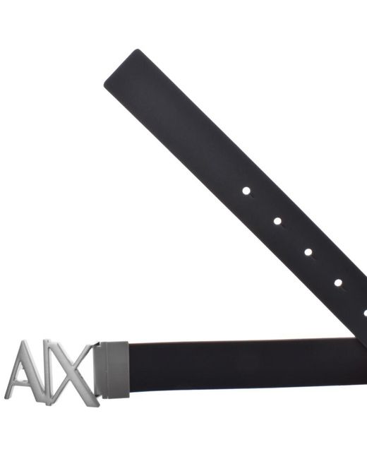 Armani Exchange Blue Reversible Plate Belt for men