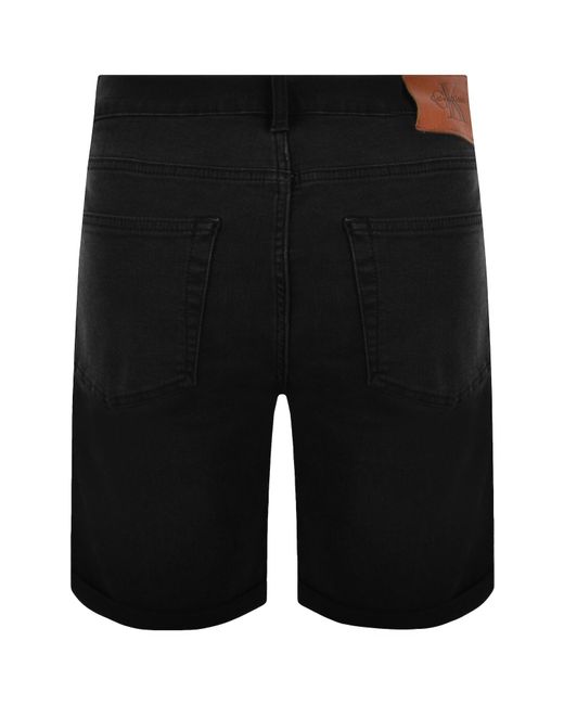 Calvin Klein Black Jeans Slim Fit Denim Shorts for men