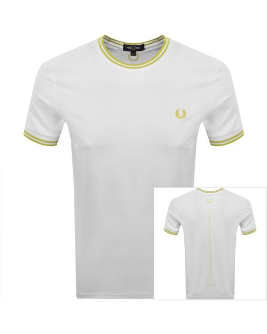 Fred Perry White Tennis Tipped T Shirt for men