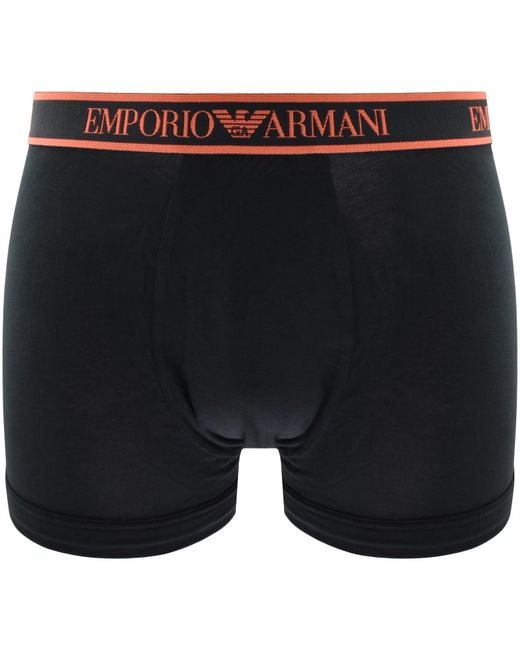 Armani Black Emporio Underwear 3 Pack Trunks for men