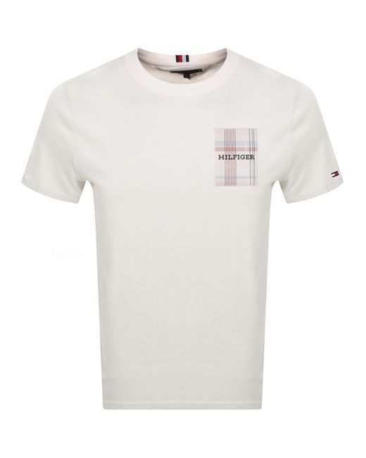 Tommy Hilfiger White Woven Label T Shirt for men