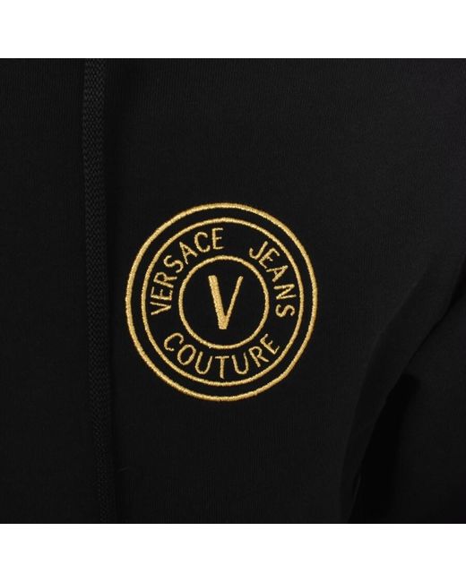 Versace Black Couture Full Zip Logo Hoodie for men