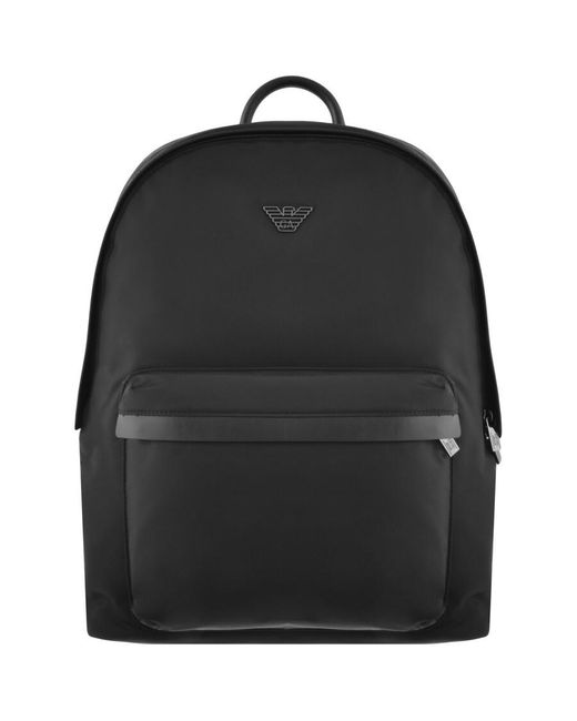 Armani Black Emporio Logo Backpack for men
