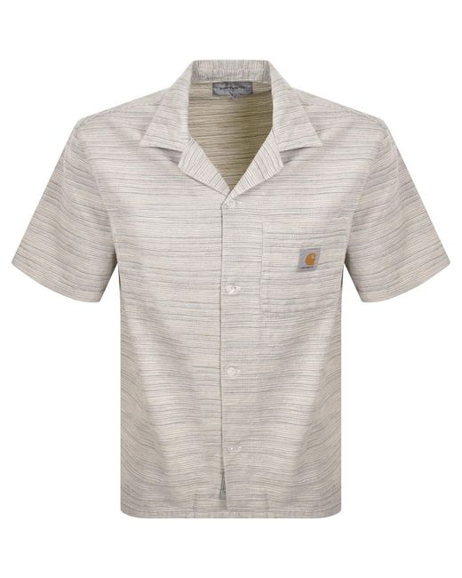 Carhartt Gray Gellar Striped Shirt Rinsed for men