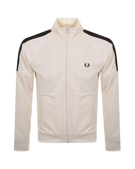 Fred Perry Synthetic Panelled Track Jacket in Cream (Natural) for Men | Lyst