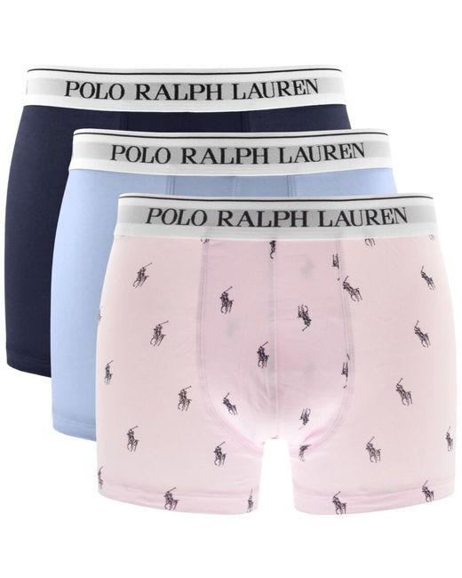 Ralph Lauren Pink Underwear 3 Pack Trunks for men