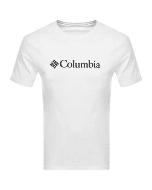 Columbia White Basic Logo T Shirt for men