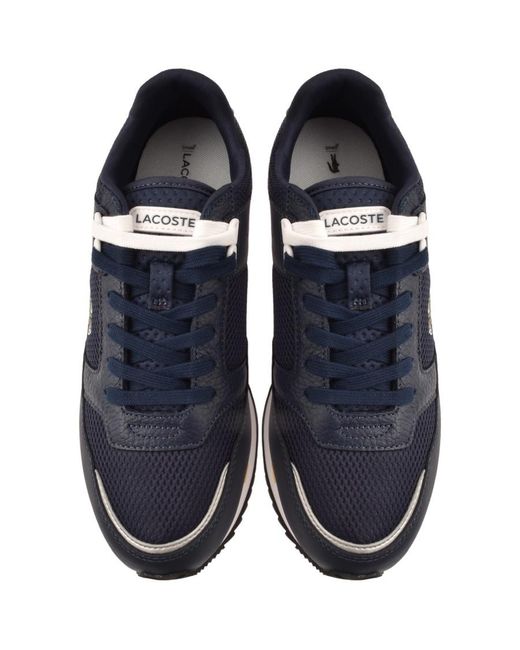 lacoste blue trainers mens