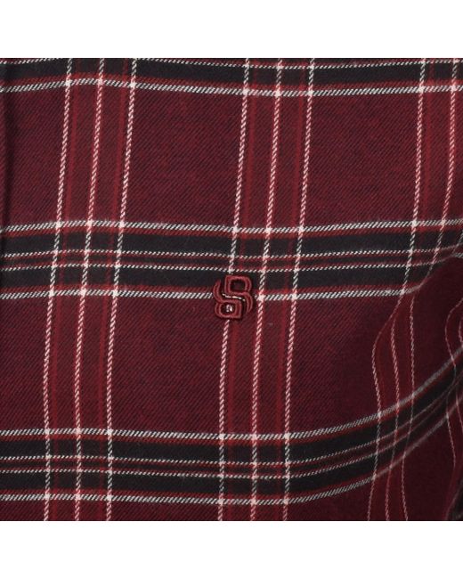 BOSS BUSINESS Red Boss Liam Check Shirt Dark for men