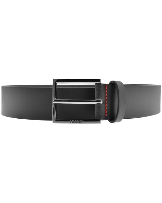 HUGO Black Geek Leather Belt for men