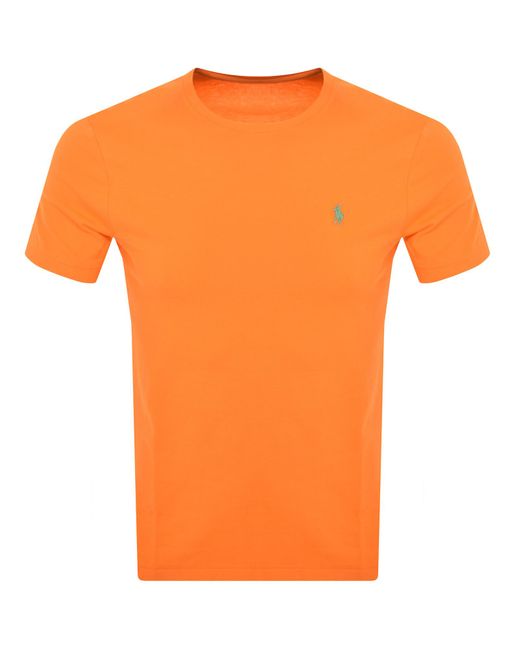 Ralph Lauren Orange Crew Neck Slim Fit T Shirt for men