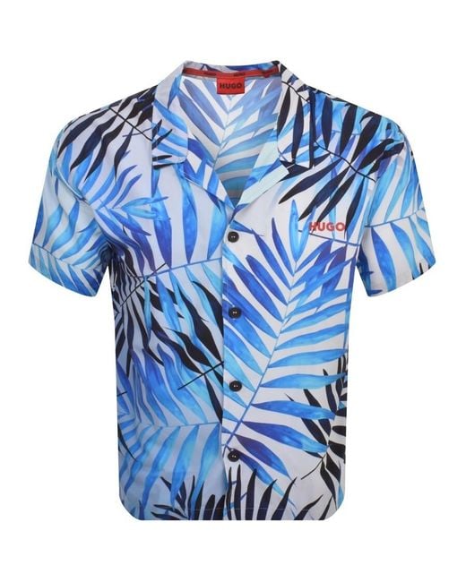HUGO Blue Beachwear Shirt for men
