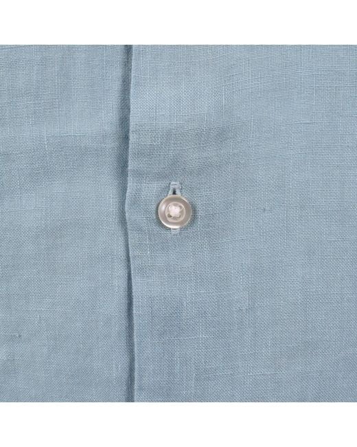 Boss Blue Boss Rash 2 Short Sleeved Linen Shirt for men