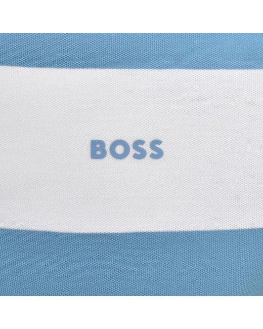 Boss Blue Boss Pale Stripe Polo T Shirt for men