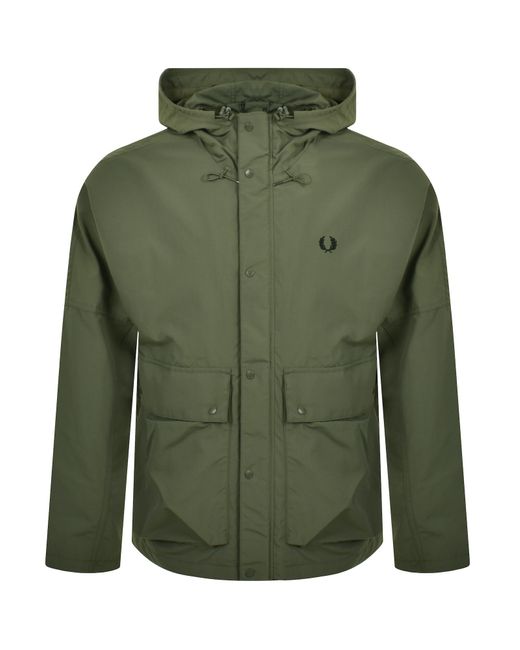 Fred Perry Green Short Snorkel Parka Jacket for men