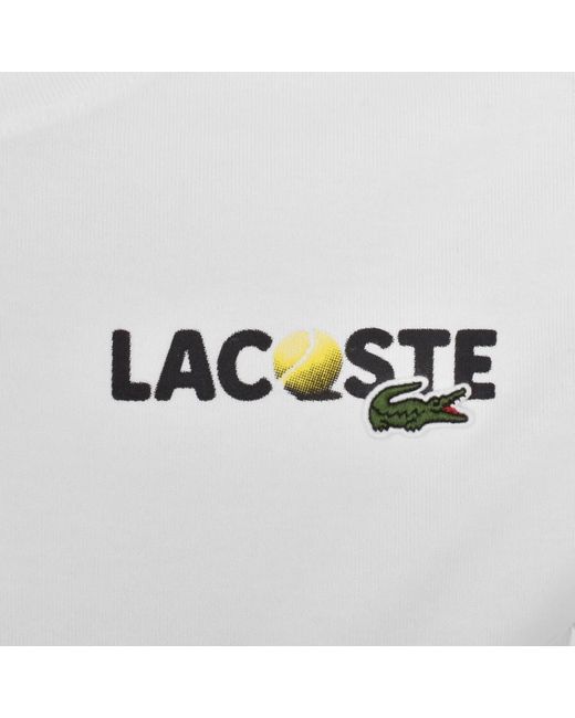 Lacoste White Back Print T Shirt for men