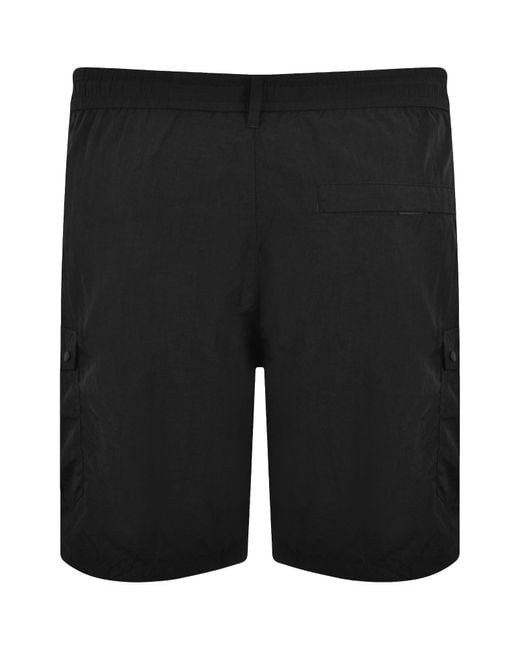 Marshall Artist Black Newport Cargo Swim Shorts for men