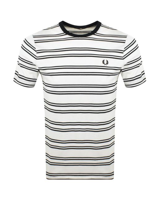 ★FRED PERRY★ Sport Fine Stripe T-shirt Ecru AFPM2519851560 Fine Stripe T-Shirt - Ecru | Men's T-Shirts | Designer T