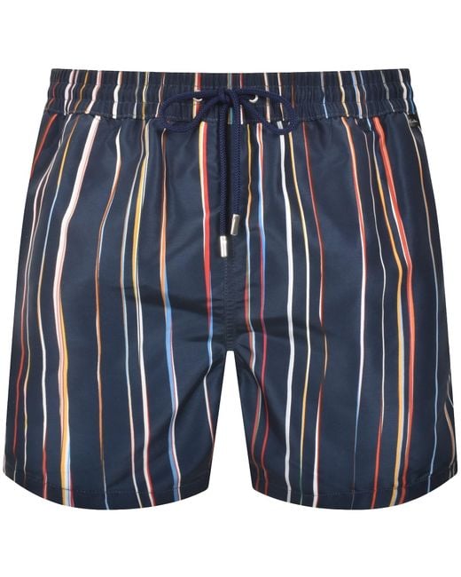 Paul Smith Blue Pinstripe Swim Shorts for men