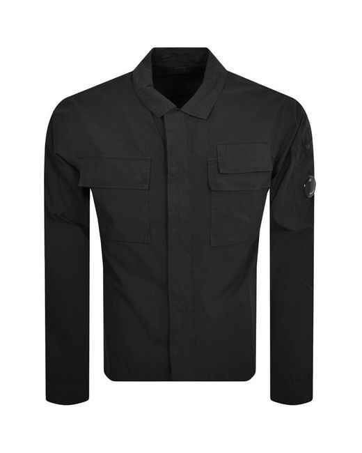 C P Company Black Cp Company Gabardine Overshirt for men