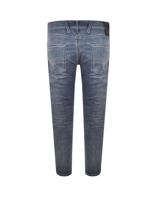 Replay Blue Anbass Slim Fit Jeans Light Wash for men