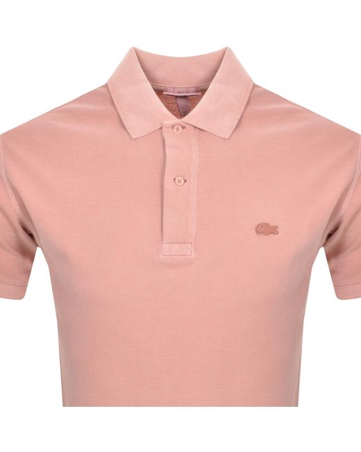 Lacoste Pink Short Sleeved Polo T Shirt for men