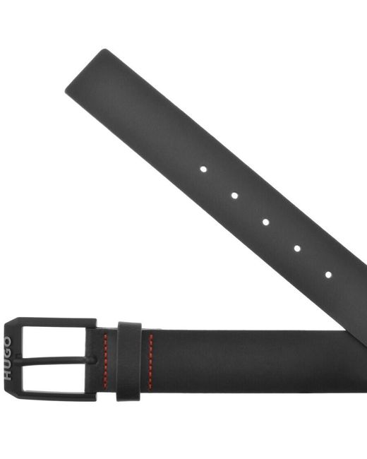 HUGO Black Gelio Leather Belt for men
